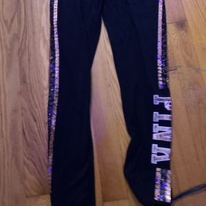 vs pink sequin gold black yoga leggings.